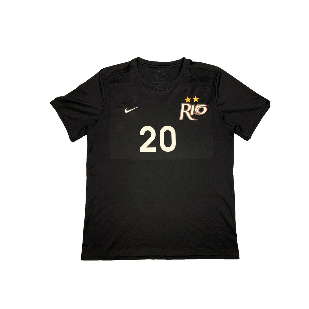 Nike Dri-FIT Soccer Jersey Mens Large Black Rio‎ 20 Graphic Training Shirt L